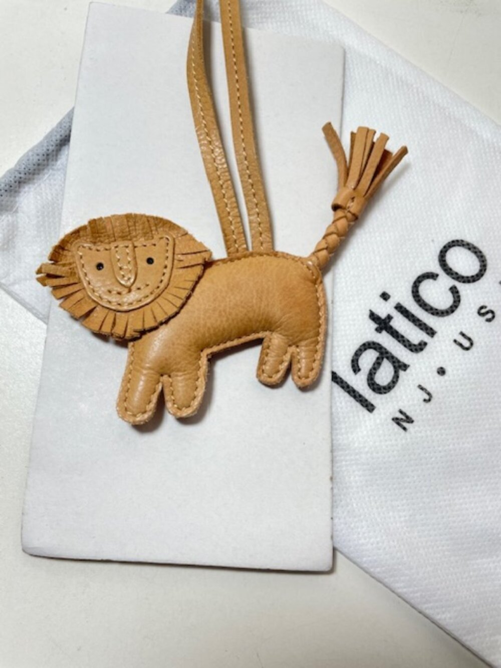 Latico Leathers Lion Charm Camel NEW